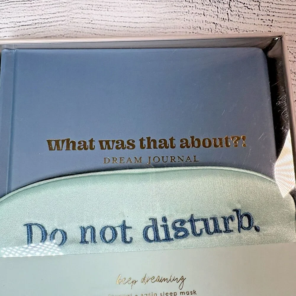 Keep Dreaming Dream Journal and Satin Eye Mask Gift Set by Garven HB Blue NEW